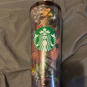 Fall 2021 Iridescent Foil Floral Design Venti 24oz Tumbler